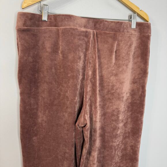 J Jill Pure Crushed Velvet Velour Full Wide Leg Pull On Pant Rose Taupe Soft L - Picture 8 of 10